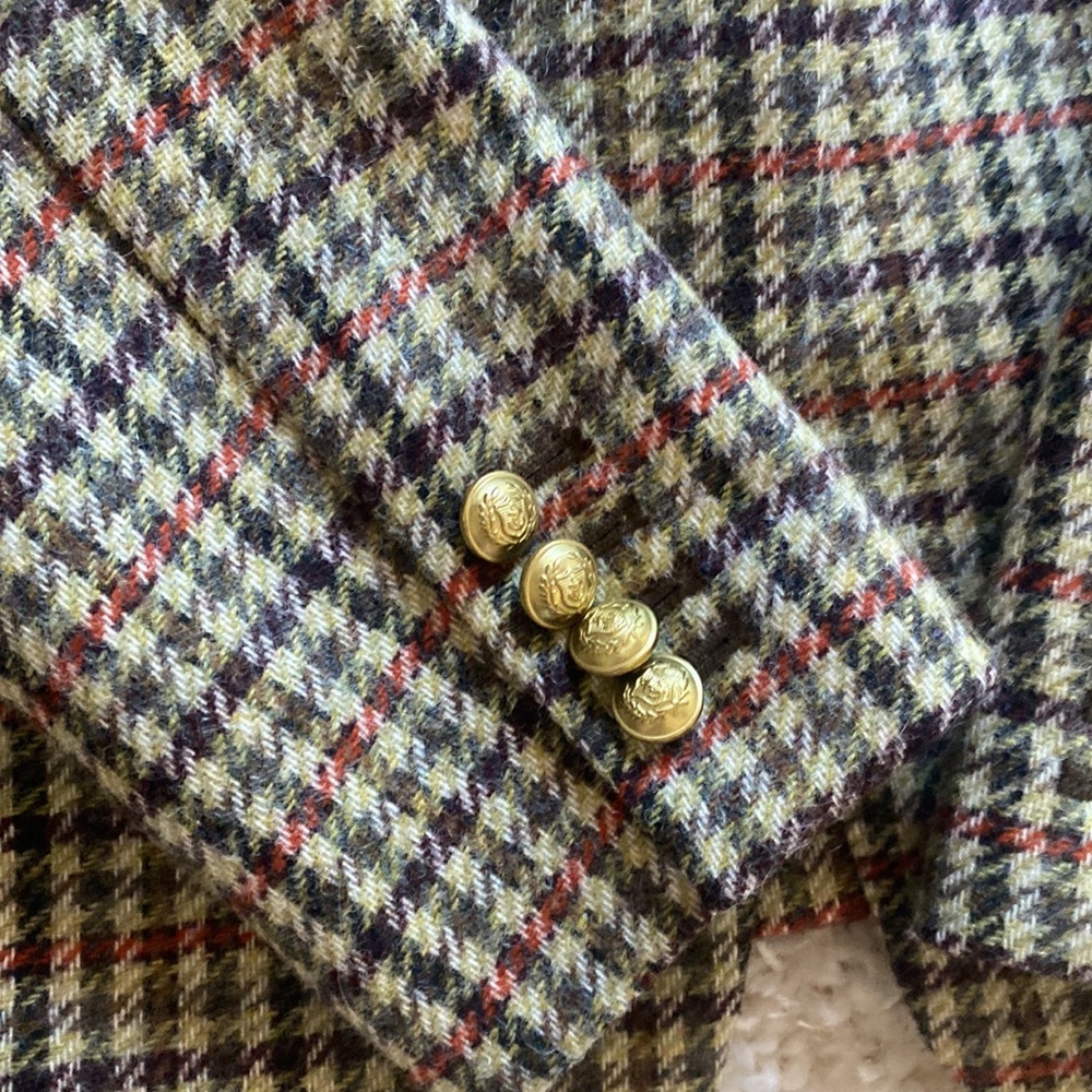 J. Crew Plaid Blazer with Gold Buttons - Picture 5 of 6